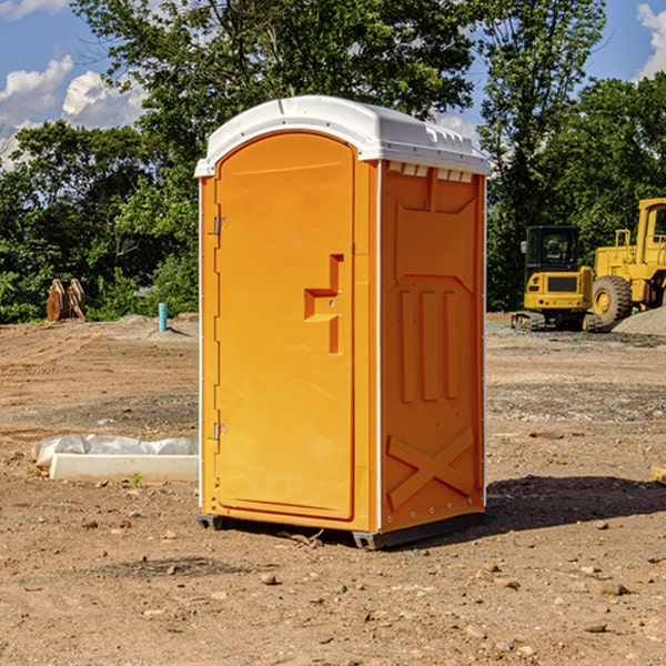 how often are the porta potties cleaned and serviced during a rental period in Laughlin